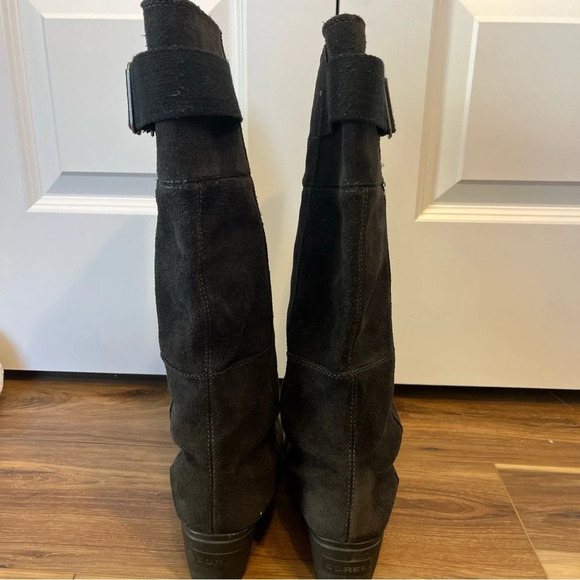 Sorel Toronto Wedge Black Oiled Suede Tall Boot Waterproof Casual Women Sz 8.5 - Picture 7 of 10